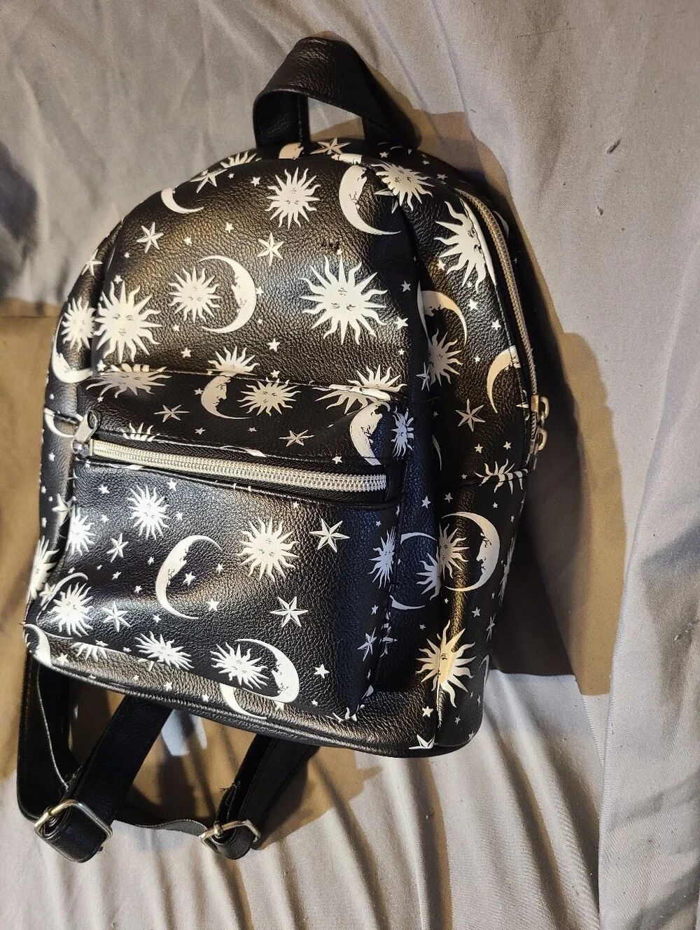 Celestial Print Mini Backpack  SUN AND MOON